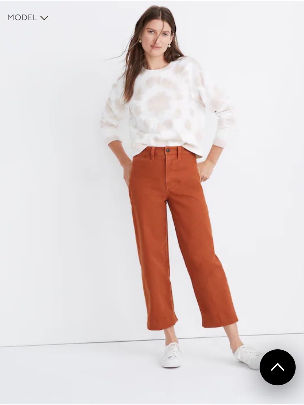 Madewell High-Rise Cropped Straight Jeans in Rust Orange